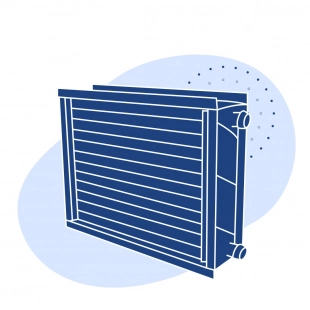 Калорифер паровой 90 кВт±8% 4000 м3/ч 19.42 м2±1.5%